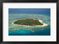 Framed Tavarua Island and coral reef, Mamanuca Islands, Fiji