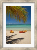 Framed Kayaks on the beach, Mamanuca Islands, Fiji