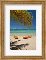 Framed Kayaks on the beach, Mamanuca Islands, Fiji