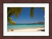 Framed Beach and palm trees, Plantation Island Resort, Malolo Lailai Island, Fiji