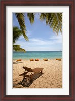 Framed Beach, palm trees and lounger, , Fiji