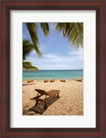 Framed Beach, palm trees and lounger, , Fiji