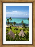 Framed Crusoe's Retreat and coral reef, Coral Coast, Viti Levu, Fiji