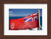 Framed Fiji Merchant Ensign flag, ferry, Viti Levu, Fiji