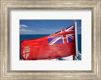 Framed Fiji Merchant Ensign flag, ferry, Viti Levu, Fiji