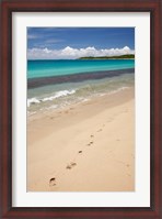 Framed Footprints in sand on Natadola Beach, Coral Coast, Viti Levu, Fiji