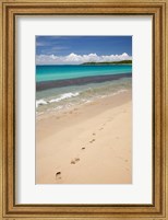 Framed Footprints in sand on Natadola Beach, Coral Coast, Viti Levu, Fiji