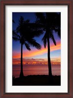 Framed Sunset and palm trees, Coral Coast, Viti Levu, Fiji