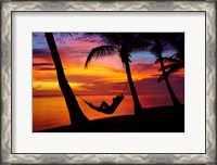 Framed Woman in hammock, Coral Coast, Viti Levu, Fiji