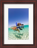 Framed Couple snorkeling near Beqa Lagoon, Beqa Island, Fiji