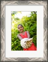 Framed Village boy with large sea shell, Beqa Island, Fiji