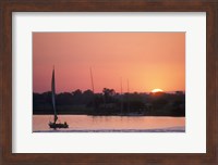 Framed Traditional Egyptian Falucca, Nile River, Luxor, Egypt