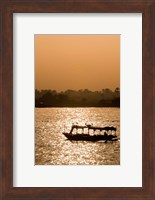 Framed Egypt, Luxor Water taxi at sunset Nile River