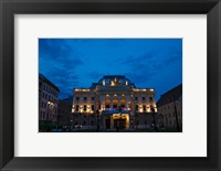 Framed Night view of Bratislava Opera House, Slovakia