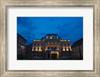 Framed Night view of Bratislava Opera House, Slovakia