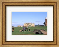 Framed 18th Hole and Fairway at Swilken Bridge Golf, St Andrews Golf Course, St Andrews, Scotland