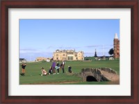 Framed 18th Hole and Fairway at Swilken Bridge Golf, St Andrews Golf Course, St Andrews, Scotland