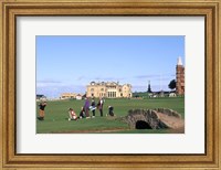 Framed 18th Hole and Fairway at Swilken Bridge Golf, St Andrews Golf Course, St Andrews, Scotland