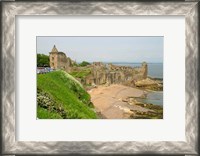 Framed Coastline Beach and Ruins of St Andrews, Scotland