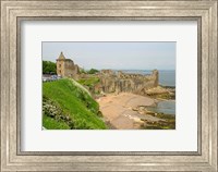 Framed Coastline Beach and Ruins of St Andrews, Scotland