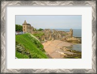 Framed Coastline Beach and Ruins of St Andrews, Scotland
