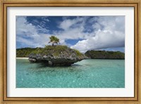 Framed Fiji, Island of Fulanga. Lagoon inside volcanic caldera.