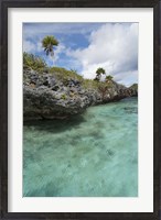 Framed Scenic lagoon located inside volcanic caldera, Fiji