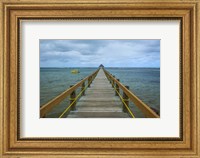 Framed Long wooden pier, Coral Coast, Fiji, South Pacific