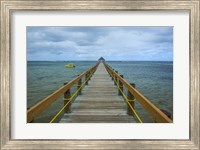 Framed Long wooden pier, Coral Coast, Fiji, South Pacific