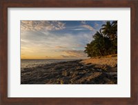 Framed Late afternoon light on a beach on Beachcomber island, Mamanucas Islands, Fiji, South Pacific