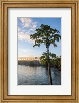 Framed Sunset over the beach, Nacula island, Yasawa, Fiji, South Pacific