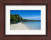 Framed White sand beach and turquoise water, Nanuya Lailai Island, Blue Lagoon, Yasawa, Fiji, South Pacific