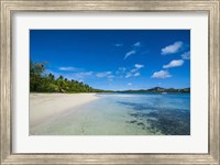 Framed White sand beach and turquoise water, Nanuya Lailai Island, Blue Lagoon, Yasawa, Fiji