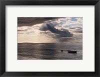 Framed Dramatic light over a little boat, Mamanucas Islands, Fiji, South Pacific