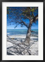 Framed Hammock on the beach of a resort, Nacula Island, Yasawa, Fiji, South Pacific