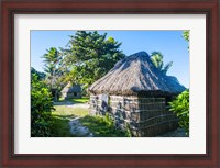 Framed Local thatched hut, Yasawa, Fiji, South Pacific