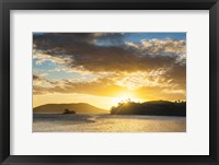 Framed Sunset over the beach, Nacula Island, Yasawa, Fiji