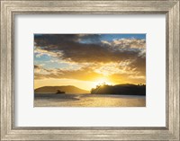 Framed Sunset over the beach, Nacula Island, Yasawa, Fiji