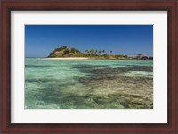 Framed turquoise waters of the blue lagoon, Yasawa, Fiji, South Pacific