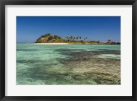 Framed turquoise waters of the blue lagoon, Yasawa, Fiji, South Pacific