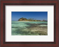 Framed turquoise waters of the blue lagoon, Yasawa, Fiji, South Pacific