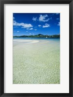 Framed Turquoise water at the Nanuya Lailai island, the blue lagoon, Yasawa, Fiji, South Pacific