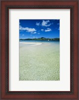 Framed Turquoise water at the Nanuya Lailai island, the blue lagoon, Yasawa, Fiji, South Pacific