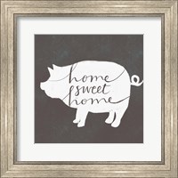 Framed Home Sweet Home Pig