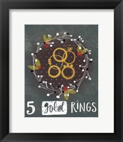 Framed 5 Gold Rings