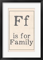 Framed F is for Family
