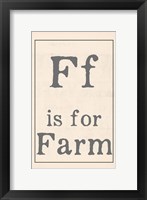 F is for Farm Framed Print