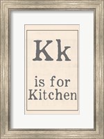 Framed K is for Kitchen