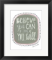 Framed Believe You Can and You Will