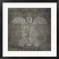Framed Turtle Geometric Silver